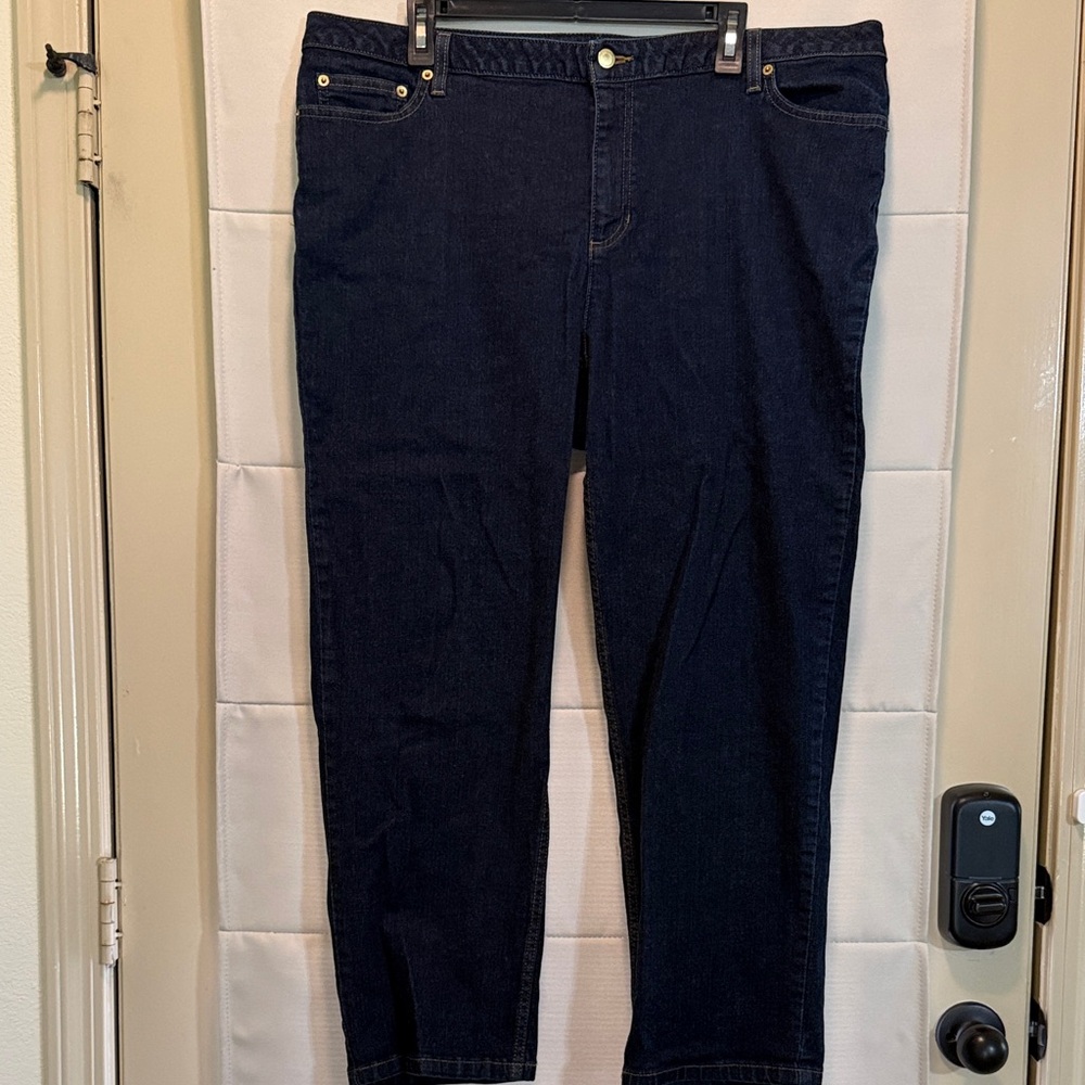 Liz Claiborne Dark Wash Slim Straight Ankle Jeans 20WP Hepburn - Picture 3 of 14